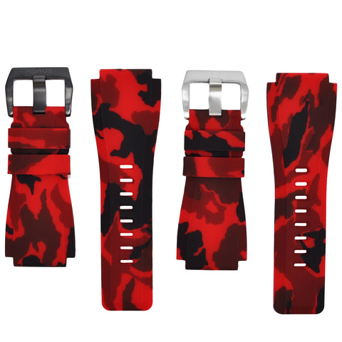HURUS Red Digital Camouflage Rubber Strap 42mm APDRED42D